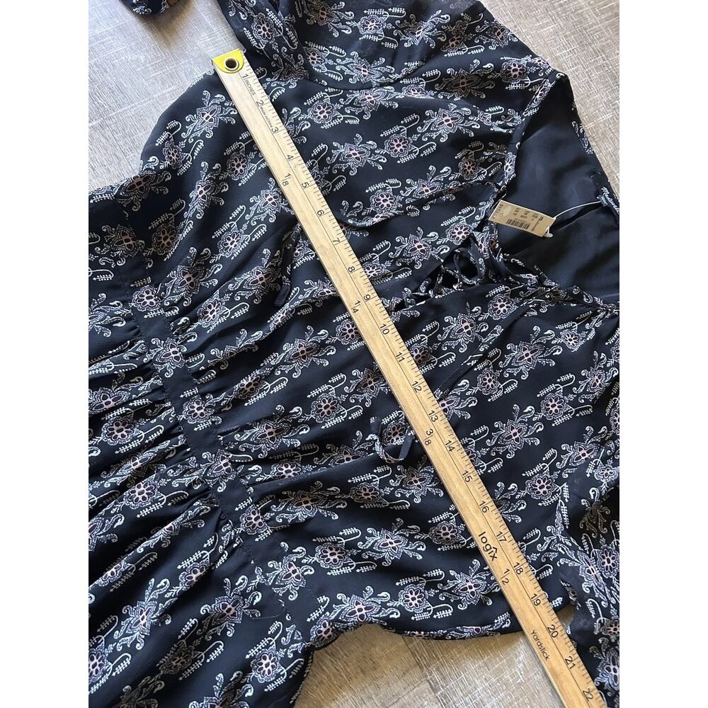 Madewell Floral Lace Up Mini Dress Womens Size 8 NWT Boho Peasant Cottagecore - Picture 8 of 14